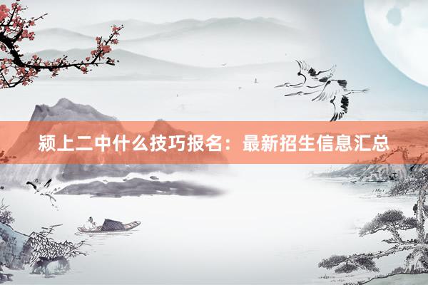 颍上二中什么技巧报名：最新招生信息汇总